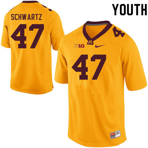 Youth #47 Hayden Schwartz Minnesota Golden Gophers College Football Jerseys Sale-Gold